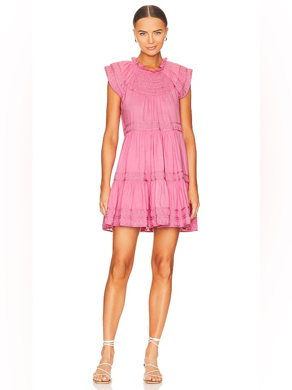 Veronica Beard Keely tiered dress in dark peony color, NWT size 2